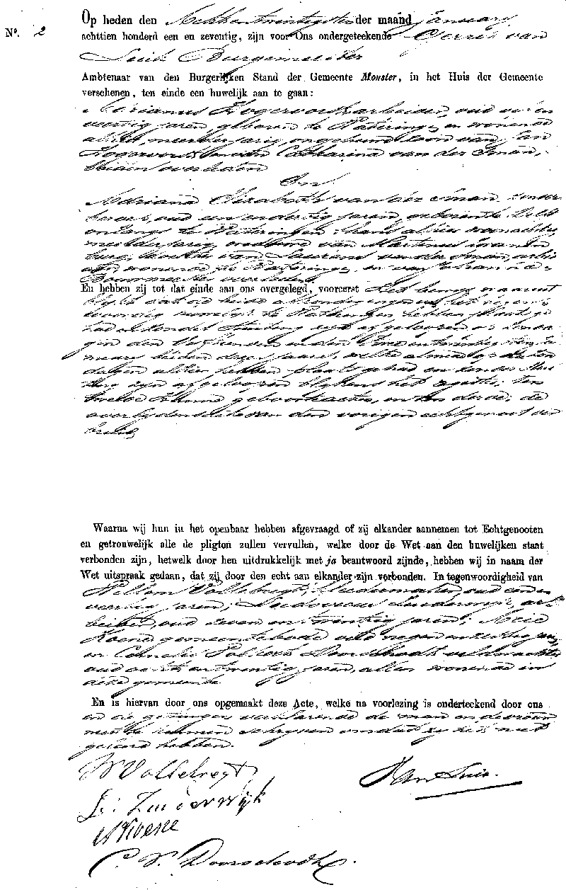 18710128 huw akte 2 Adrianus Hogervorst - Adriana E vd Sman